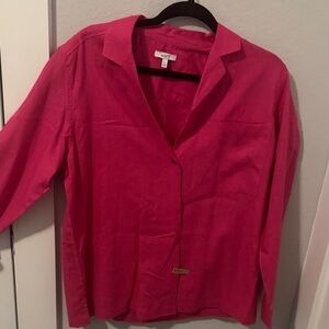 Women's Vibrant Pink Button-Down Shirt